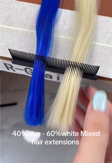 Blue & White Mixed Hair Extensions — 40% Blue 60% White Guide