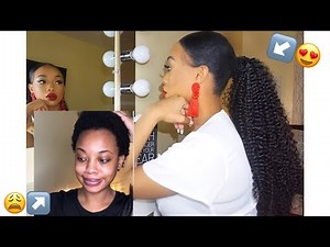 EASY SLEEK LOW PONYTAIL on SHORT 4c HAIR| using Freetress Crotchet Braid | $12 PONY! NO HEAT