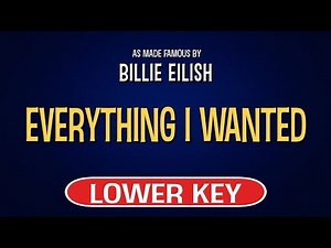 Billie Eilish - Everything I Wanted | Karaoke Lower Key
