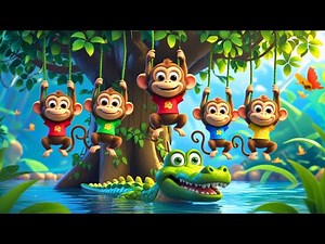 Five Little Monkeys 🐒 | Nursery Rhymes & Monkey Poems for Kids