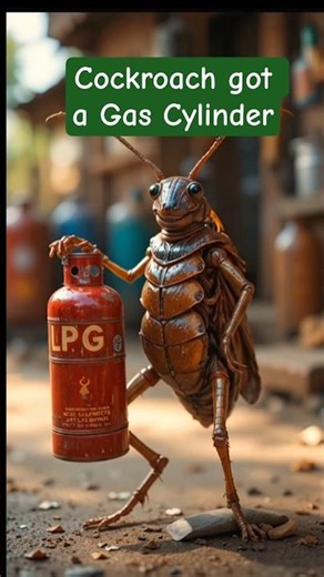 Cockroach got a gas cylinder || Funny Cockroach #funny #dance #ai