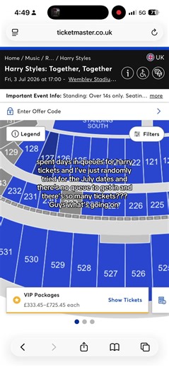 Harry Styles Wembley Concert Tickets Availability