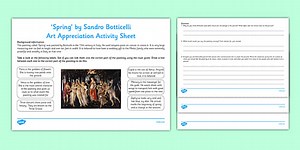Spring by Botticelli Art Appreciation Worksheet