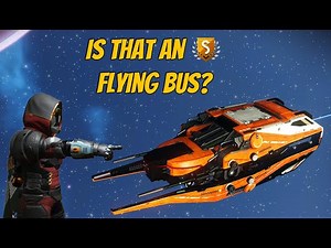 Orange & Black S class sentinel ship in No Man's Sky