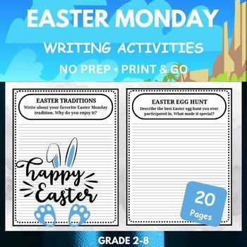 Easter Monday Writing Prompts Grades 2–8 | Spring Activities | Creative Pack
