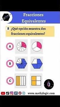 🟰 ¿Cuál es la fracción equivalente? 🧠Reto rápido fracciones equivalentes #math3logic
