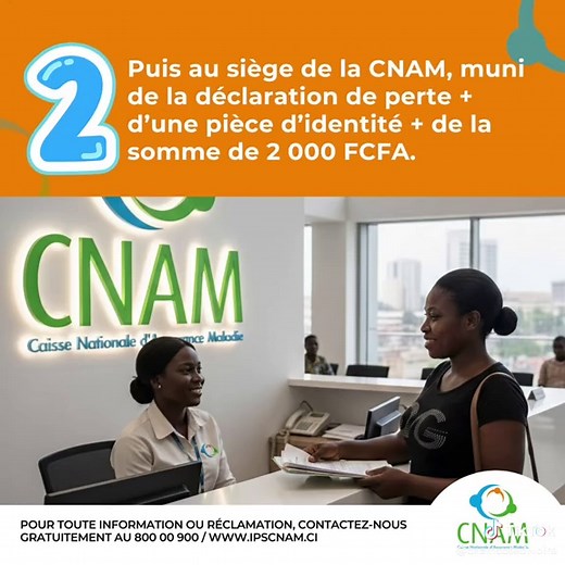 💡 𝐁𝐨𝐧 𝐚̀ 𝐬𝐚𝐯𝐨𝐢𝐫 ! Carte CMU égarée ? Pas de panique. 😉 Découvrez les étapes simples et rapides pour demander votre duplicata et continuer à bénéficier des prestations de la CMU sans interruption. 👉🏾 Suivez le guide et restez couvert. #cmu #toutlemonde🌍 #cnam #pourtoi #côtedivoire🇨🇮