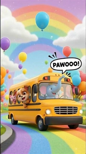 Animals on the Bus! 🚌 Cat Meow Dog Woof Elephant Pawoo | Fun Kids Song #shorts