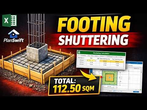 Shuttering Quantity Takeoff for Footing | Excel Calculation | Step-by-Step Civil Estimation