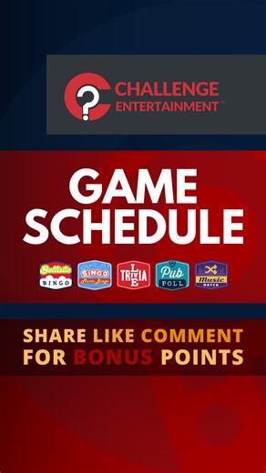 🗓️THE #FloridaTrivia GAME SCHEDULE 𝙍𝙚𝙖𝙙𝙮 𝙩𝙤 𝙥𝙡𝙖𝙮 & 𝐖𝐈𝐍? Download our APP for Android or iPhone! 𝐎𝐑 click on the link below for the updated, complete, full schedule online before heading out for the most accurate show info! . . 👉: https://challengeentertainment.com/area/floridatrivia?utm_campaign=20251201&utm_medium=facebook&utm_source=Challenge Entertainment - Florida Trivia . . 💬: 𝐒𝐇𝐀𝐑𝐄, COMMENT, and LIKE 𝐓𝐇𝐈𝐒 𝐩𝐨𝐬𝐭 for 𝐛𝐨𝐧𝐮𝐬 𝐩𝐨𝐢𝐧𝐭𝐬 𝐨𝐫 𝐞𝐱𝐭𝐫𝐚𝐬! T