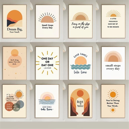 25+ Motivational Quote Posters Bundle – A Little Progress Each Day Leads to Big Results, Mental Health Wall Art, Office Decor, School Prints - Etsy