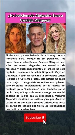La mentira de Alejandro Sanz a Candela Márquez que ha saltado por los aires 💥