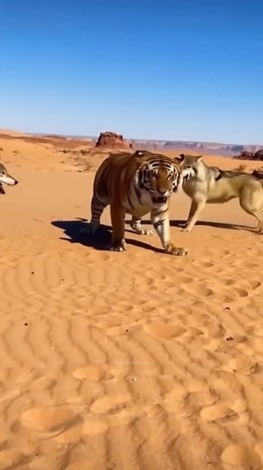 A Bengal Tiger vs A Grey Wolves 🤯🐅🐺 #animals #wildlife | Gen Animals