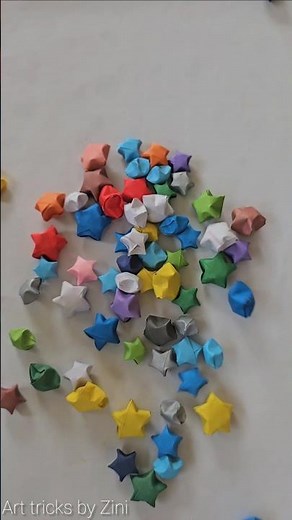 Easy way to make stars with paper . #stars #papercraft #diy #viralvideo #shortsvideo #youtubeshorts
