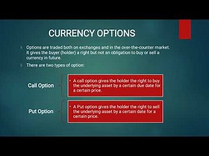 Foreign Currency Derivatives | Forward & Futures contract | Currency Options | Currency Swaps