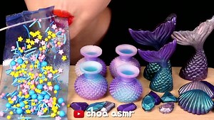 choa asmr | Youtube 🌊choa asmr🌊 Mermaid food ASMR just uploaded! link in bio 🌊 🌊 🌊 #purplefoodasmr #purplefood #mermaidfood #waxcandy... | Instagram