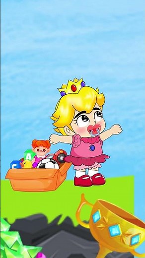 Brave Two Child Mario and Peach Save Parents, Strength Family To Sell Everything For Mom and Daddy
