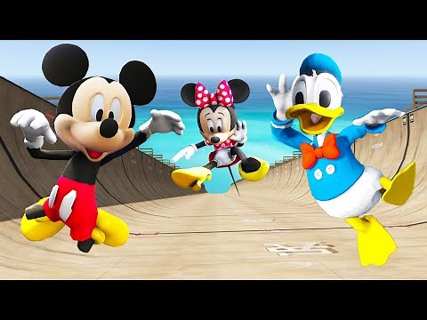 GTA 5 Mickey Mouse vs Minnie Mouse vs Donald Duck Water Ragdolls & Fails (Funny Moments)