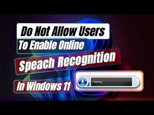 Do Not Allow Users to Enable Online Speech Recognition In Windows 11