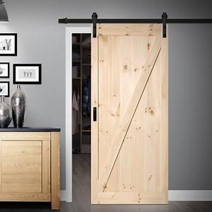 Salinas Z-Design Pine Complete Barn Door Kit - Renin