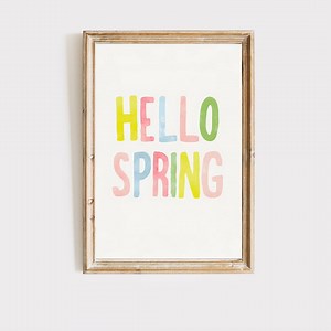 Hello Spring Wall Art Poster, Spring Hosting Decor, Pastel Spring Decor, Watercolour Spring Sign, Digital Download - Etsy Canada