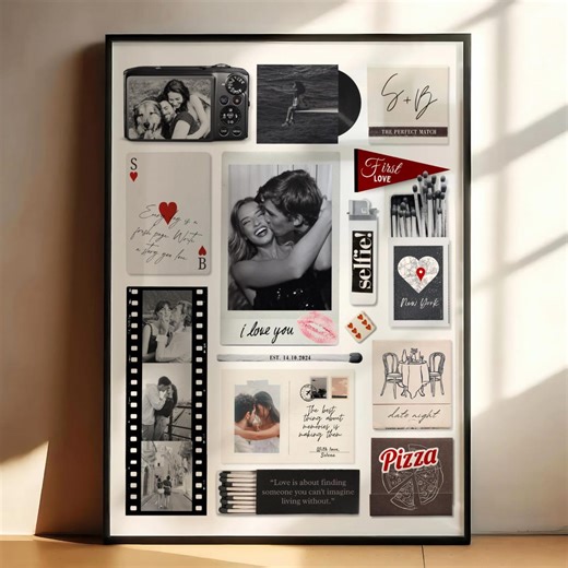 Custom Matchbox Art Template DIY Canva Matchbook Poster First Anniversary Gift for Boyfriend or Girlfriend Custom Birthday Wall Art Print - Etsy