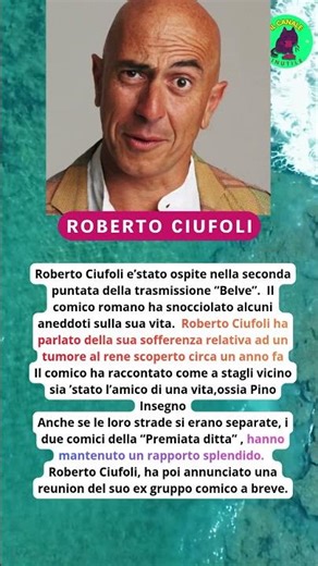 Roberto Ciufoli "Ho avuto una brutta malattia" #umorismo #news #angelocroci #pinoinsegno #perte