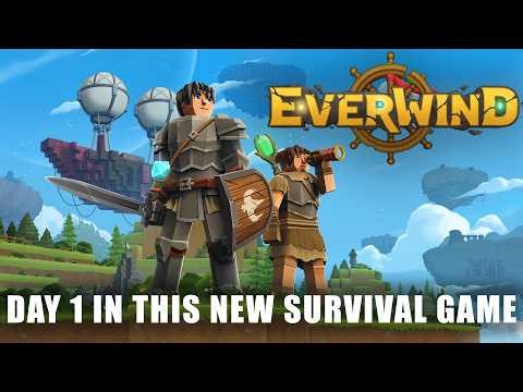 Day 1 Air Ship Survival In This New Minecraft Meets Skyrim Open World Survival Game Part 1