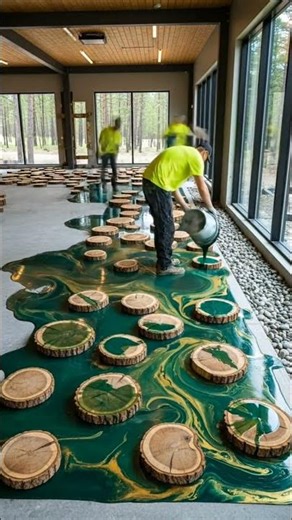 Luxury Log Cabin Epoxy Floor Reveal