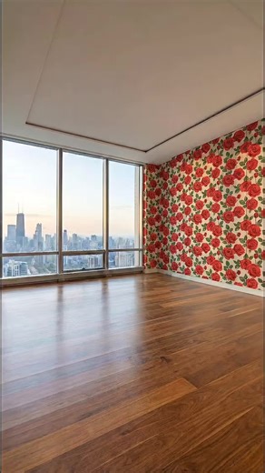 Design this room with roses flowers, It's changes when the lights turn on 😍 #epoxy #interiordesign #renovation