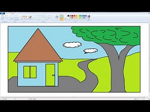 Drawing Landscape using Microsoft Paint | How to draw for beginners