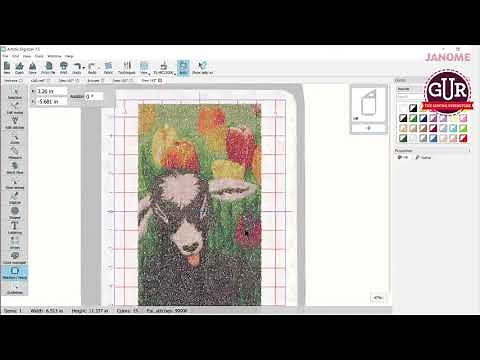 Paint Stitch tutorial video for Janome Artistic Digitiser software from GUR Sewing Machines