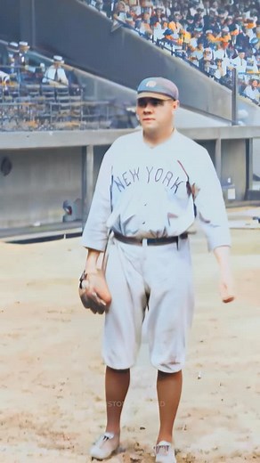 History in Color on Instagram: "Restored footage from 1920 of legendary baseball player Babe Ruth warming up for the New York Yankees in a game in Cleveland, Ohio against the Cleveland Indians. Footage frame rate increased, upscaled and “colorized” by HistoryColored using AI technology. Footage originally from: Baseball slow motion pictures—how Babe Ruth knocks a home run, Library of Congress Music: Remove The Complexities / Peter Sandberg / Epidemic Sound #history #baseball #baberuth #historica