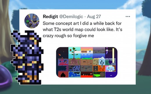 【泰拉瑞亚2】首席开发者Redigit曝光了TR2的地形概念图