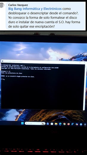 Big Bang on Instagram: "Recupera tu clave bitlocker sin necesidad de acceder a cuenta Microsoft. Esto se debe hacer con el equipo iniciado, si por A o B motivo el equipo solicita la clave y no la tienes, en ese momento la situación se vuelve complicada para la recuperación de datos. #Tips #recomendaciones #tutorial"
