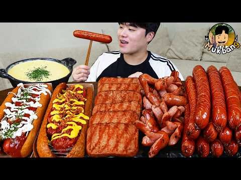 ASMR MUKBANG | Fire Noodles, Hot dog, Cheese Fondue, sausage recipe ! eating