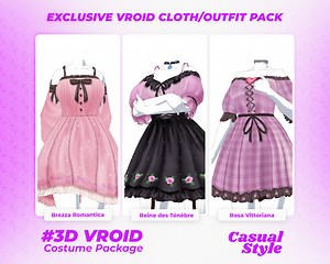 Fantasy VRoid Clothes Pack | Magical-Themed 3D Outfits for VTubers | Clothes | Vroid Outfit | Vroid Assets