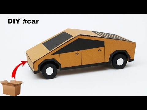 How to make cardboard car easy | DIY Tesla car | school project #diy
