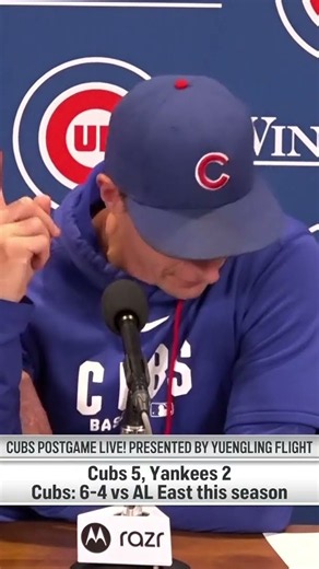 Craig Counsell after the Cubs’ 5-2 win against the Yankees 🎤
