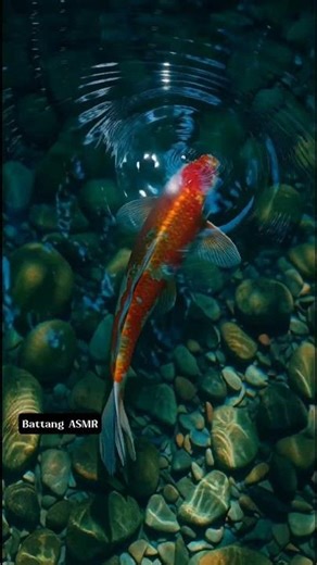 ASMR Relaxing, a beautiful fish in the river with water sound and humming birds in the jungle. #asmr