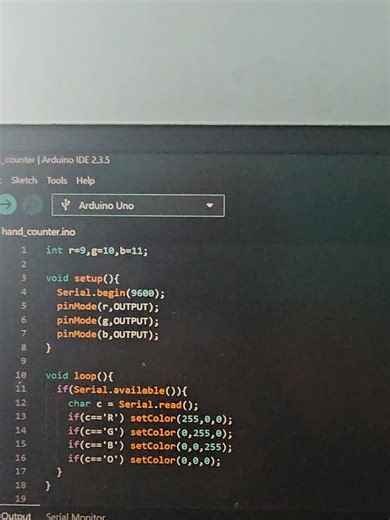 Arduino code for the rgb magic #arduino #arduinotutorial #coding #code