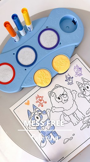 Bring Bluey fun to life with the this Bluey Stamp Set! 🎨✨ Kids can stamp, color, and create mess-free masterpieces with their favorite Bluey characters — no stains on skin or walls! The light-up stamper adds an extra touch of magic to every creation 💙 Comment “BLUEY” below and I’ll send you the link! 💫 Perfect gift this holiday season! 🎁 #BlueyToys #CrayolaKids #HolidayGiftIdeas #MessFreeFun #STEMPlay | Pandamommyteacher