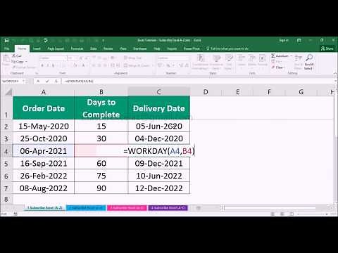 How to calculate Delivery Date (excluding weekends) in MS Office Excel 2016 | Workday