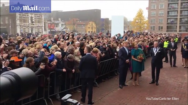 Netherlands' Queen Maxima visits Almelo in striking outfit