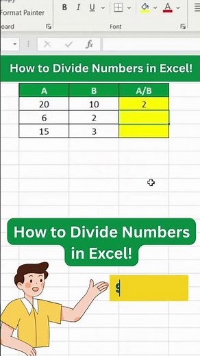 How to Divide Numbers in Excel! #excel #shortsvideo #tricks #exceltips #tips #spreadsheets