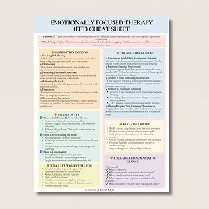 EFT Cheat Sheet: Emotionally Focused Therapy Worksheet Therapist Resource Digital Download - Etsy