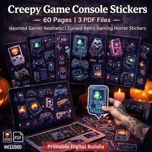 Creepy Game Console Stickers | Haunted Retro Gamer (digital Bundle) - Etsy Canada