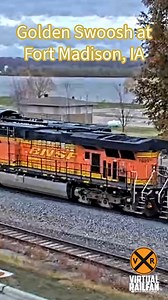 Golden Swoosh at Fort Madison, IA #railroading #railroads #trains #trainspotting #virtualrailfan #railway #railfans #railfans_of_instagram #railroads_of_the_usa #bnsfrailroad #BNSF #fortmadison | Virtual Railfan