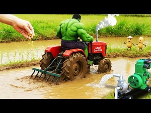 diy mini farming with tractor and agriculture plough machine science projects, mini fun construction