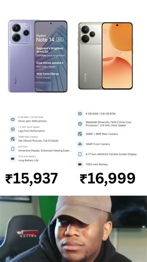 Redmi Note 14 Vs Realme P4 | Comparison #sbtech #shotrs #viral #memes #redmi #realme #smartphone